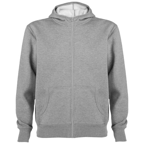 Sweat publicitaire zippé à capuche unisexe Montblanc ROLY Gris chiné